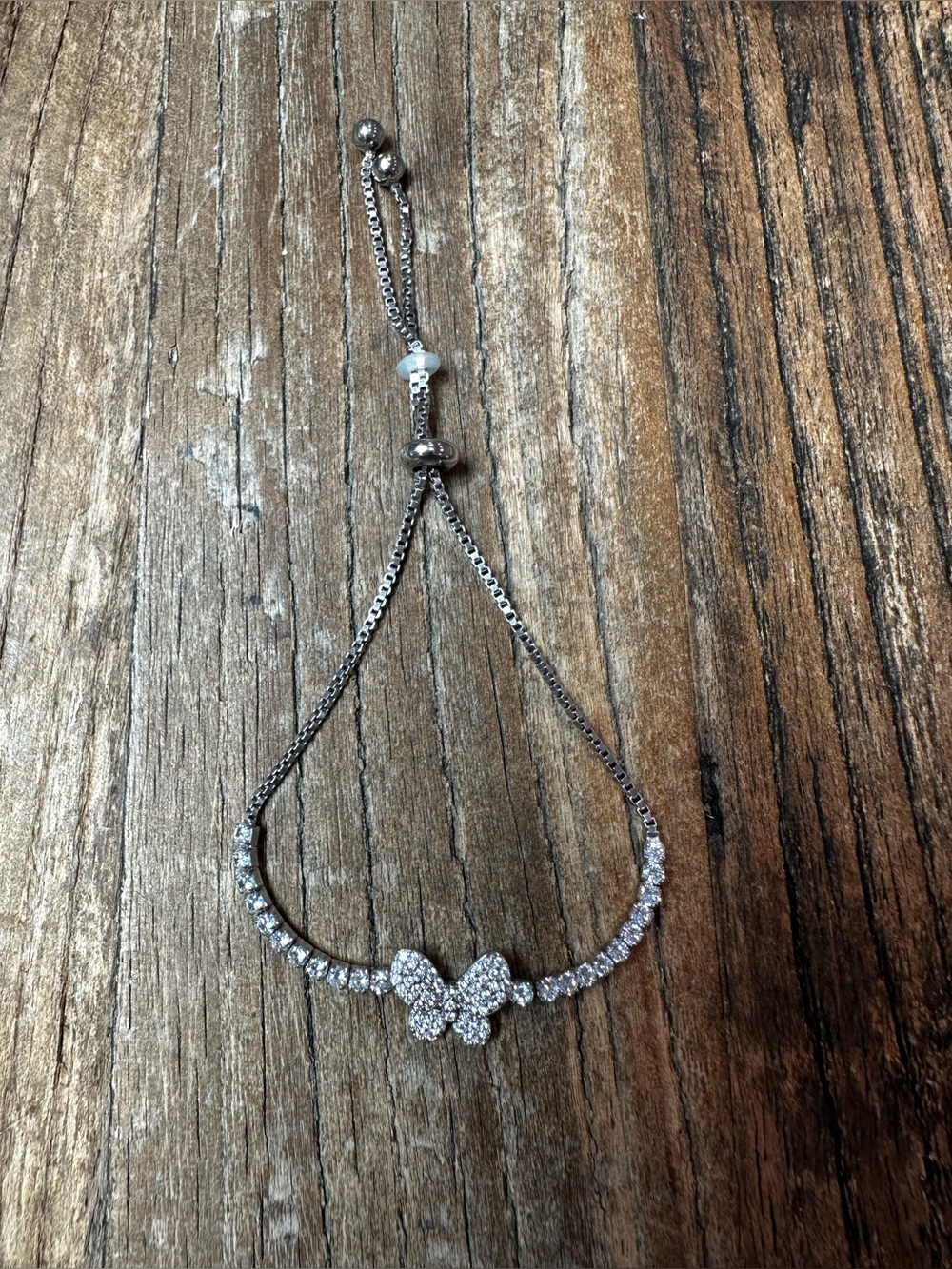 Silver Butterfly Tennis Bracelet - Sparkling